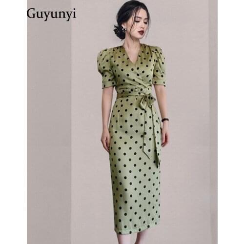 Летние платья в горошек GUYUNYI China At AliExpress