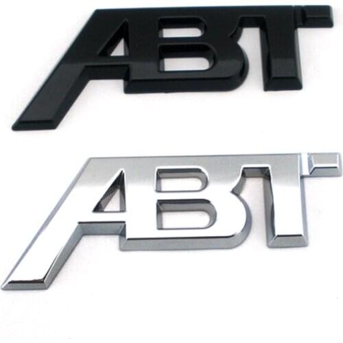 Chrome Glossy black ABT 3D Adhesive Rear side body car Badge Emblem sticker for Audi VW