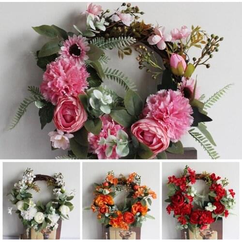 Simulation Beautiful Thanksgiving Day Dried Flower Wreath Multifunctional Decor Wreath Long Lasting for Door