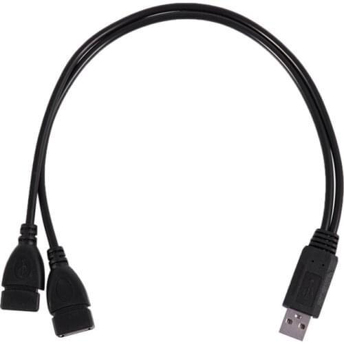 Top USB 2.0 A Male To 2 Dual USB Female Jack Y Splitter Hub Power Cord Adapter Cable