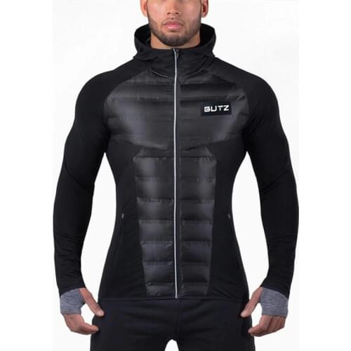 Winter Men Running Jackets Jogging Sports Windproof Warm Sportswear Training Fitness Exercise Gym Black Jacket Hoody Long Sleeve