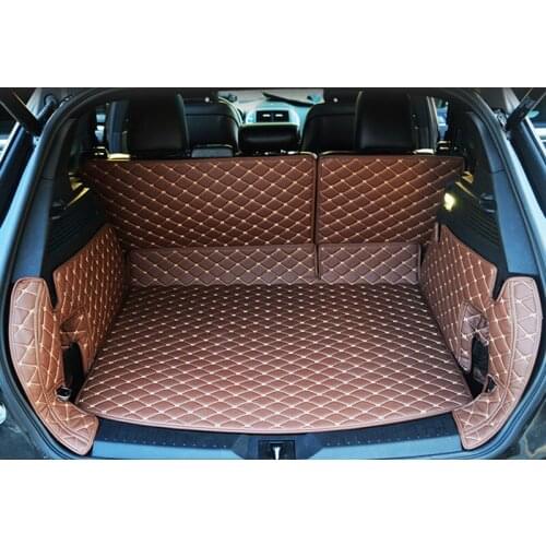 LIGOLIGO leather car trunk mats for LINCOLN MKC 2013-2016 2017-2020 years cargo liner accessories interior boot