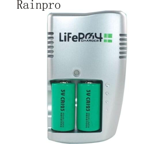 Rainpro CR123A CR123 16340 Charger Sets 2+1 Rechargeable lithium 3V for Laser sight flashlight green light infrared camera
