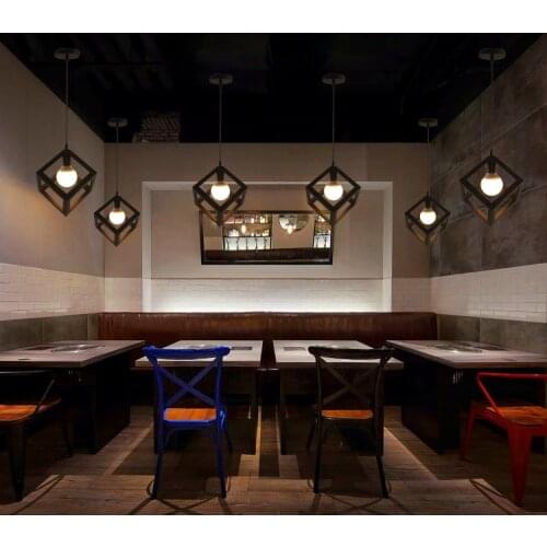 Retro nostalgia, wrought iron chandelier, E27 lamp holder pendant lamp, Restaurant decorated