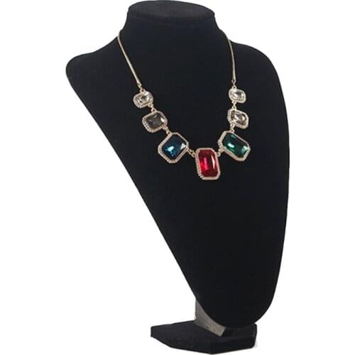 Black Suede Mannequin Stand Necklace Jewelry Display Stand Portrait Neck Stand Jewelry Stand Props for store Display