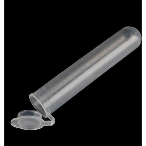 10 Pcs Plastics 10ml Snap Cap Round Bottom Centrifugal Test Tube Reagent Bottle Sample Analysis Vial Container Laboratory Tool