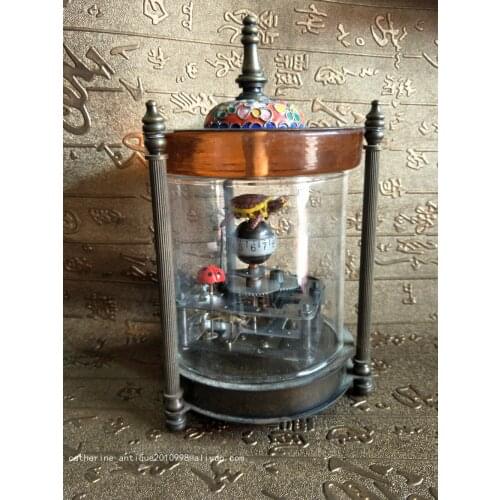 Rare Old Qing Dynasty royal clock \ mechanical watch,Turtle & Ladybug, can wor,Free shipping