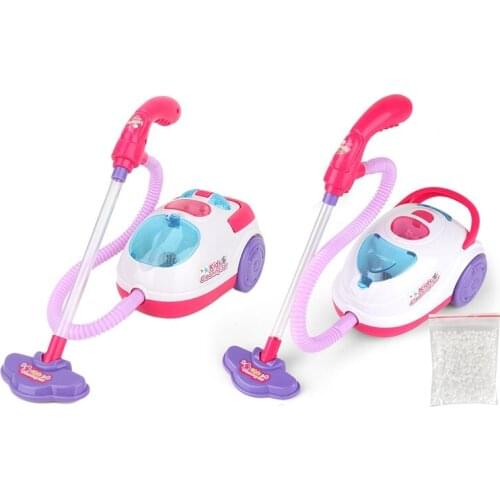 Pretend Play Toy Vacuum Cleaner Toy for Kids Housekeeping Cleaning Trolley Play Set Mini Clean Up Cart