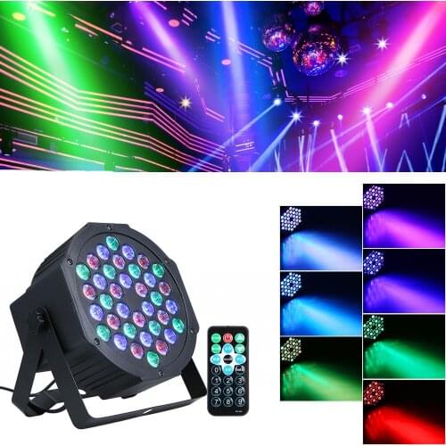 LED Par Lights 36*0.5W RGB DJ Sound Activated Wash Disco Light DMX 512 Master-Slave Effect For Small Party Stage Lighting