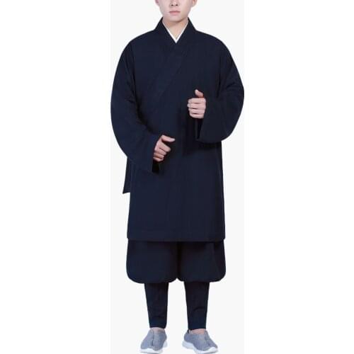 Unisex Top Quality Summer&Spring Arhat Wushu Uniform Buddhism Shaolin Monk Kung Fu Suits Zen Lay Martial Arts Clothing Red/Blue