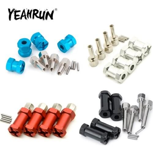 YEAHRUN Alloy 12mm Wheel Hub Hex Drive Adaptor 15mm Extension For 1/10 SCX10 Wraith RC Crawler