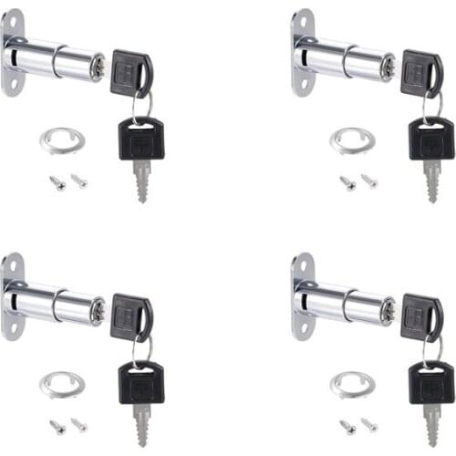 Push Plunger Lock, 3/4-inch Diameter Cylinder, Keyed Different Pack of 4