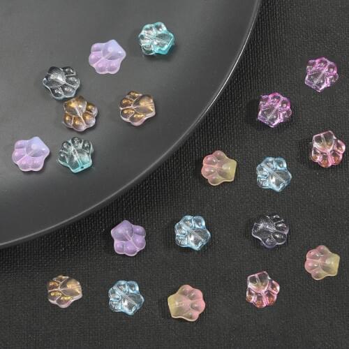 10pcs/lot Colorful Cat Claw Loose Beads Glass Beads Handcraft Accessories For DIY Jewelry Making Bracelet Necklace Findings