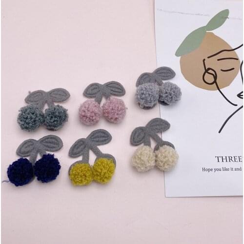 20PCS/lot The fruit that wool material patches Girls Hair Accessories Sequins Padded Appliqued for BB Clip Decoration