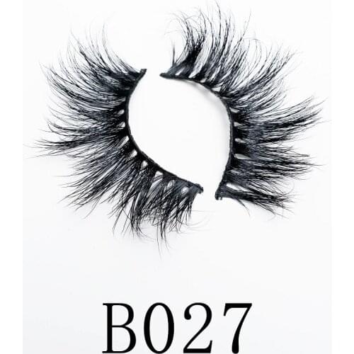 25mm B27 5D Handmade Real Fluffy Long Mink Lashes Natural Dramatic Fluffy Soft Wispy Volume False 6D Eyelashes 3D Mink Lashes