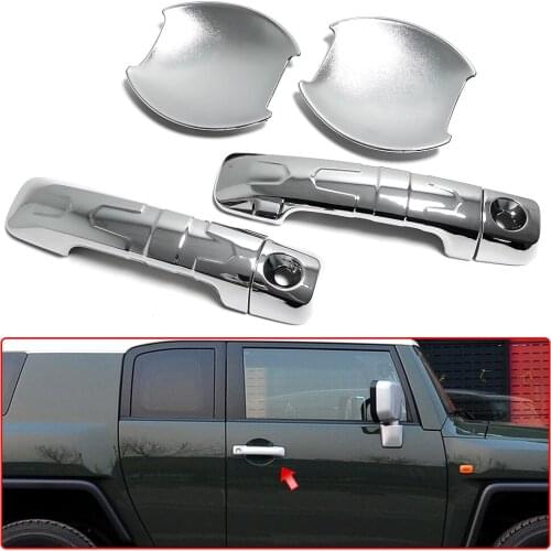 Car Styling 4pcs ABS Chrome Door Handle Bowl Cover For Toyota FJ Cruiser XJ10 2006-2020 Accessories