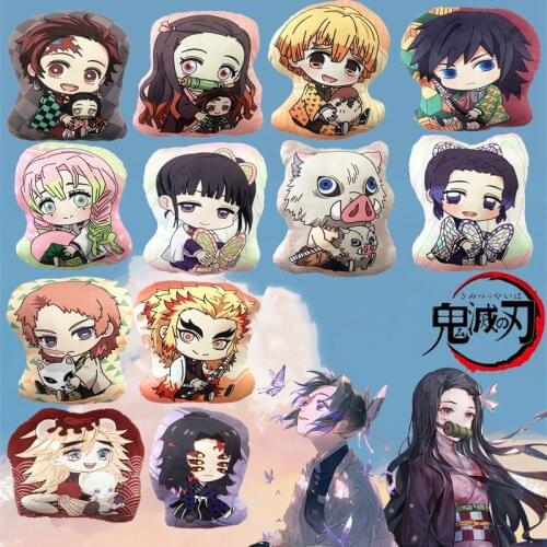 40cm Anime Demon Slayer Kimetsu No Yaiba Plush Pillow Demon Slayer Kamado Tanjirou Soft Doll Cartoon Pillows Plush Stuffed Toys