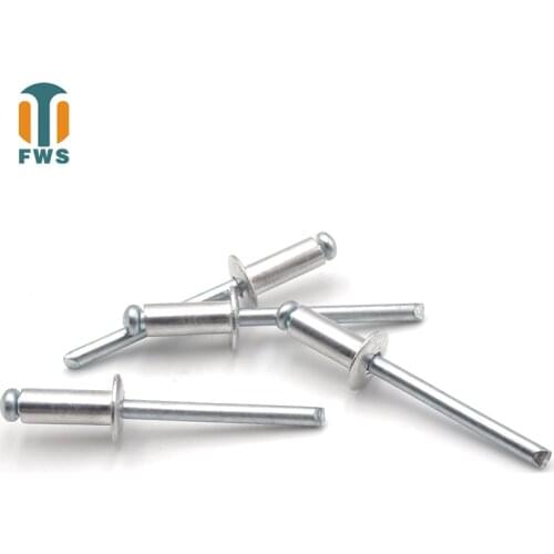 50 PCS M4.8 13-20mm DIN EN ISO 15979 GB /T 12618.2 Aluminum Open End Blind Rivets With Protruding Head For Furniture Airplane