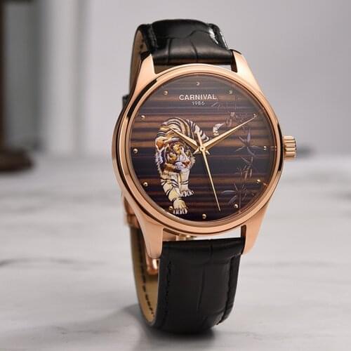 Automatic NH36 Switzerland Carnival Mens watches luxury brand GMT genuine leather reloj hombre sapphire men mechanical watch