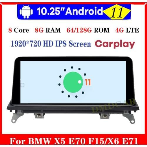 10.25" 8-Core 8+64G Android 10 Car Multimedia Player for BMW X5 E70 F15 / X6 E71 F16 2007-2017 GPS Navigation Radio Stereo Navi