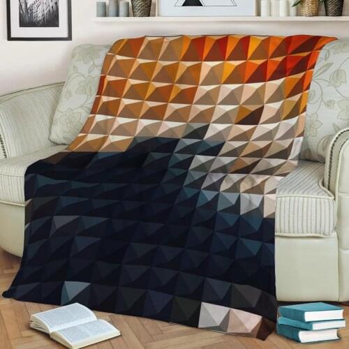 Abstract Geometric Pattern 3D Printed Velvet Plush Throw Fleece Blanket Bedspread Sherpa Blanket Home Decora