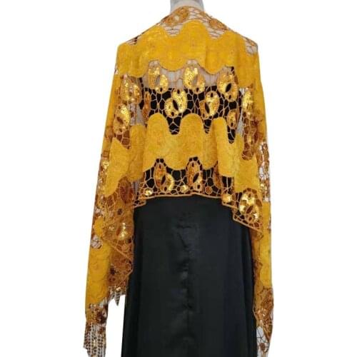 Sequins Tassels Shawl Female 185*52cm New Shiny Bridal Bridesmaids Elegant Embroidered Wedding Party Evening Dresses Accessories