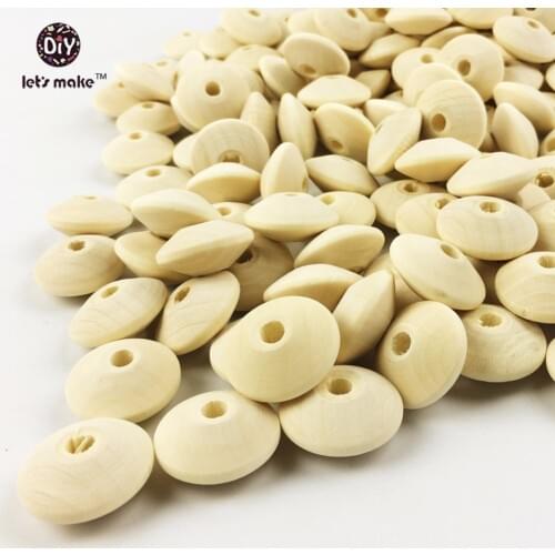 Lets Make Abacus Beads Baby Teether Jewelry Making Wood Balls 30mm 200PCS Vintage Bicone Beads Colour Unfinished Czech Beads