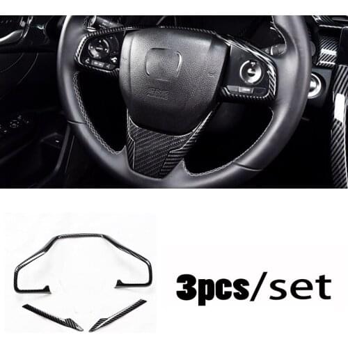 For HONDA Civic 10th 2016 2017 2018 2019 2020 ABS carbon fiber Steering wheel strip cover trim