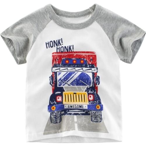 New Baby Cars Stlying T shirt Boys Truck T-shirt Summer Short Sleeve T Shirt Children Clothes Girls T Shirt For 1-6 Year