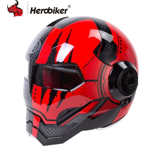 HEROBIKER Motorcycle Helmet Men Moto Helmet Motorbike Capacetes Casco Retro Casque Moto Riding Helmet Casque Motocross