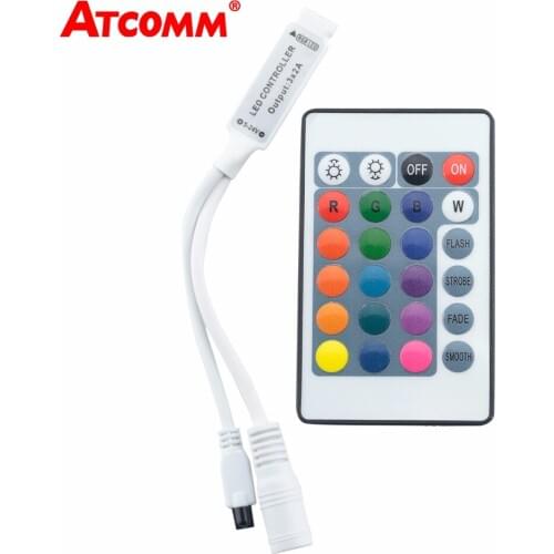 24 Key RGB LED IR Remote Controller DC 12-24V Apply to SMD 3528 5050 RGB LED Strip Light Multi Color LED Dimmers