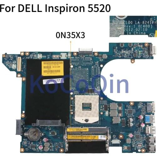 KoCoQin Laptop motherboard For DELL Inspiron 15R 5520 3560 7520 HM77 Mainboard CN-0N35X3 0N35X3 QCL00 LA-8241P SLJ8C