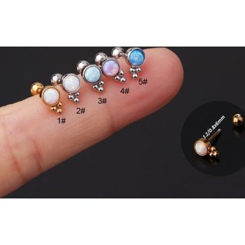 1Pc 20G/16G 6mm Lobe Steel Piercing Ring Studs Rook Body Jewelry Tragus Ear Cartilage Ring Helix Jewelry Labret Piercings