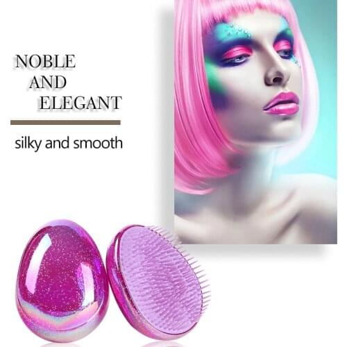 Kommen Glitter Egg Shape Hair Comb Anti-static Massage Hot Combs Women Barber AccessoriesHaircare Styling Tools Hair Brush
