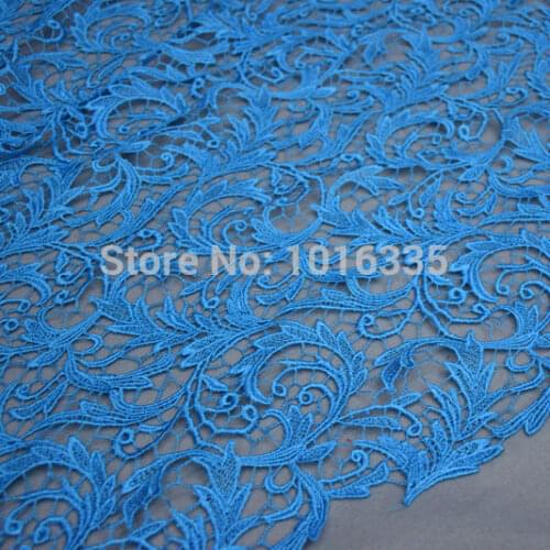 5 yards120CM Width Aqua Blue african cord lace guipure lace fabric Vintage embroidery Crochet Lace for Party Dress
