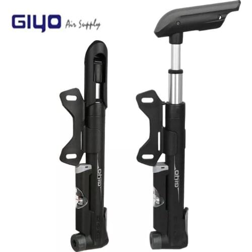 GIYO 120psi Bicycle Pump with Gauge Cycling Hand Air Pump Portable MTB Road Bike Smart Valve Pump Dual Cylinder Tire Inflator