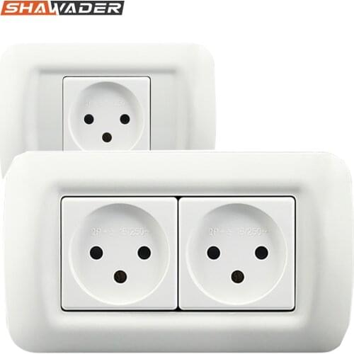 Israel Wall Power Sockets Electrical 16A 1/2 Outlets Rectangular PC Panel for Israeli Home Office Kitchen Standard Grounding