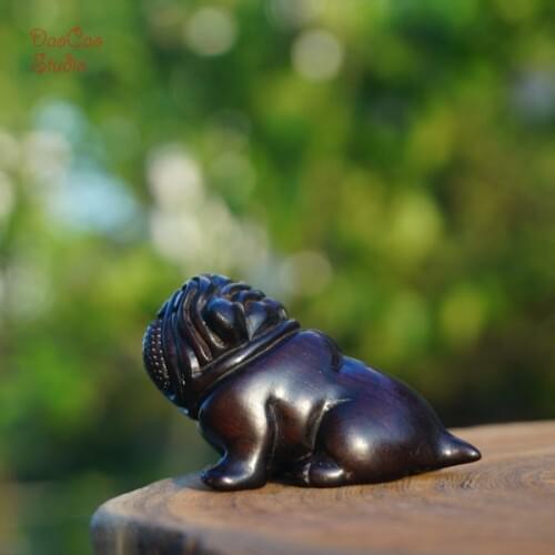 Natural Black Sandalwood Ebony Bead Carved Dog , Tiny Charms Mala Beads Japa Pendant Bracelet Jewellry Findings DIY Accessories