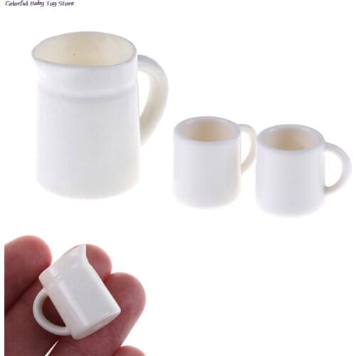 New 1set mini kawaii 1:12 Dolls House Miniature Cups Pot Set Dollhouse Direction Furniture Toys Coffee Tea Cups Acc