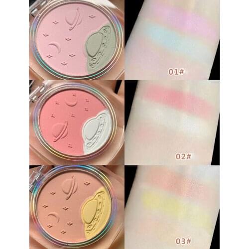 3 Colors Eyeshadow Palette Highlight Shimmering Naturally Long Lasting No Smudging Eye Shadow MH88