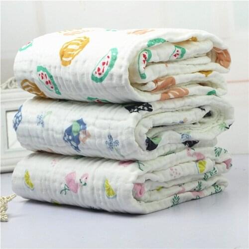 1 Piece Wasoyoli Baby Swaddles 90*90cm 6 Layers 100% Cotton Colorful Infant Blankets With Edge Soft Kids Bath Hold Wraps