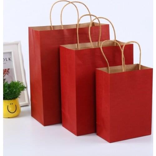 10pcs/lot candy color gift bag paper bag ins milk tea clothing shoes shopping bags