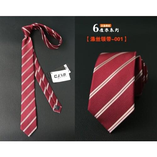 Polyester striped tie Korean style narrow casual 6CM business tie for men and women married fashion new