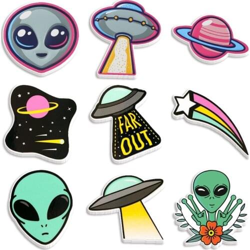 Alien Pattern Printing Flat Resin DIY Mobile Phone Case Decoration Accessory Earrings 30 Pcs/lot