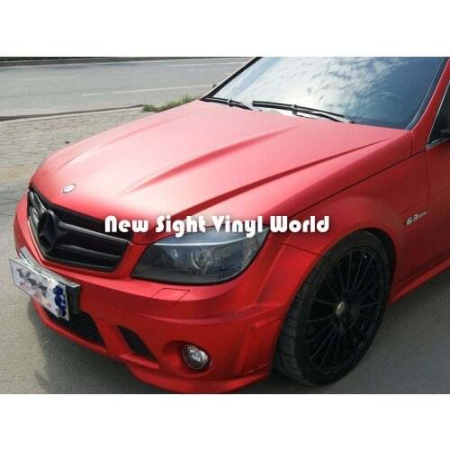 High Quality Matte Satin Metallic Red Vinyl Satin Metal Red Car Vinyl Roll Air Free Car Graphic Car Sticker