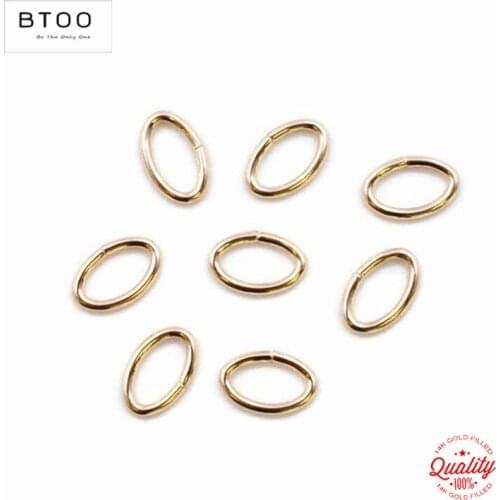 50PC/Set 14K Gold Filled Closed Oval Jump Rings For Making DIY Jewelry Findings