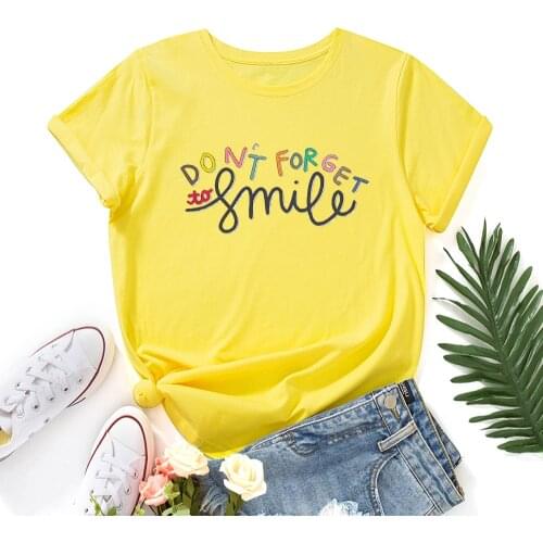 PEIRESA Summer Wommen Tshirt S-5XL Colourful Letter Print Womens T-Shirt 100% Cotton O Neck Short Sleeve Tees Casual Tops