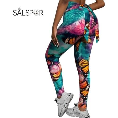 SALSPR Women Sexy Leggings Seamless Sport Fitness Legging High Waist Push Up Gym Leggings Women Workout Leggins Bow Sportswear