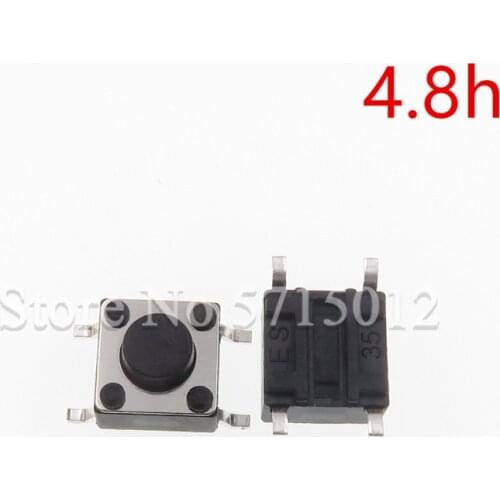 200pcs/lot 6*6*4.8mm Micro Push Button switch Tactile Tact Momentary Electronic Switch touch switches 4pin Black