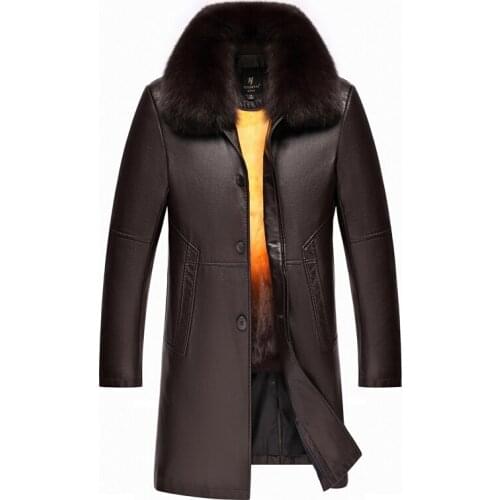 2020 New Winter Warm Mens Jacket Winter Outdoor Leather Jackets Men Fur Liner Detachable Fur Collor Mens Jacket Winter, M-4XL